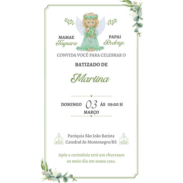 Convite Digital Batizado Eucaristia Virtual Para Whatsapp 022