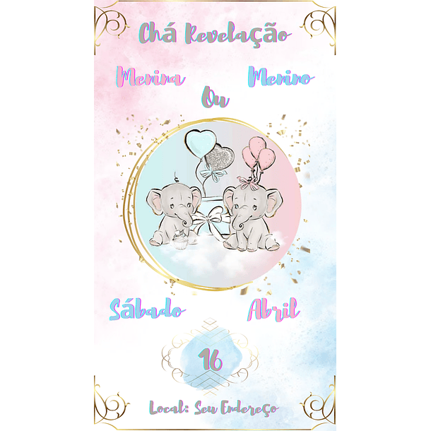 Convites Digitais Chá Revelação 12 5