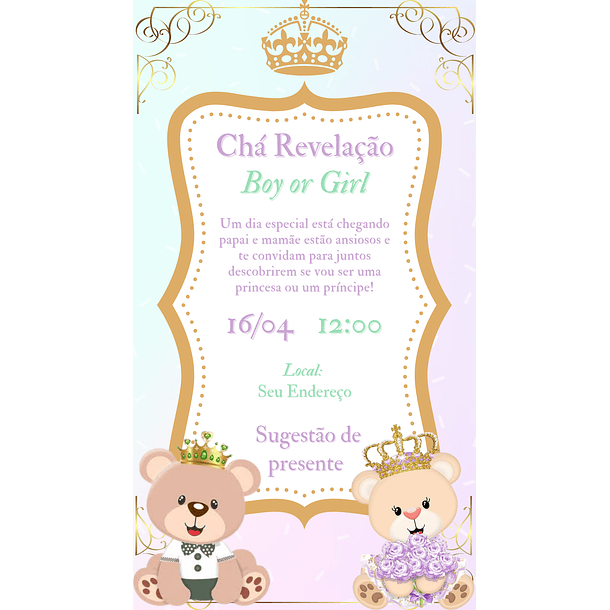 Convites Digitais Chá Revelação 18