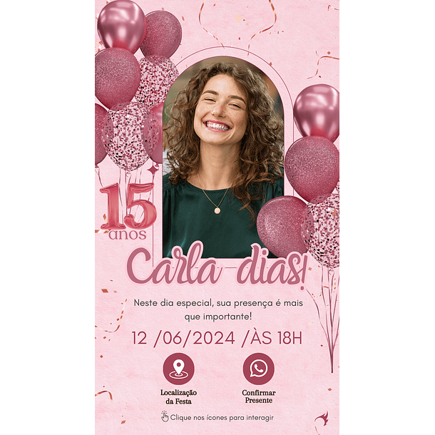 Convite Digital Personalizado e Interativo 15 anos   3