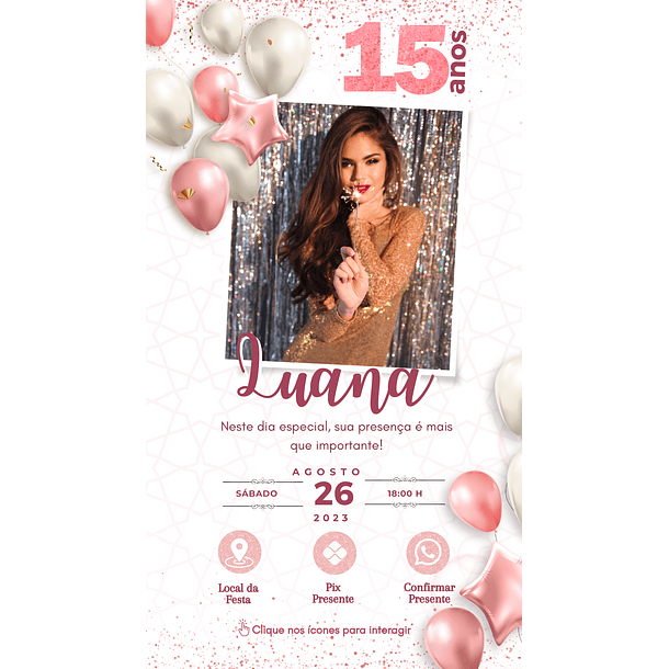 Convite Digital Personalizado e Interativo 15 anos   4