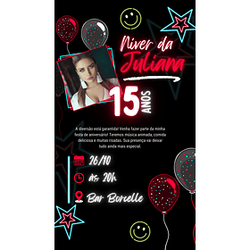 Convite Digital Personalizado e Interativo 15 anos  