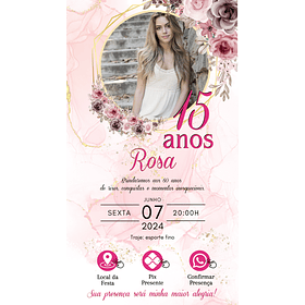 Convite Digital Personalizado e Interativo 15 anos   