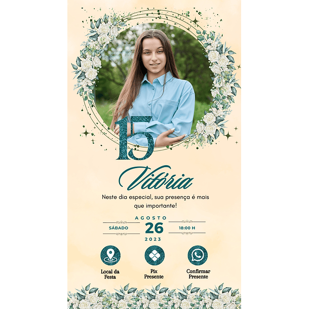 Convite Digital Personalizado e Interativo 15 anos