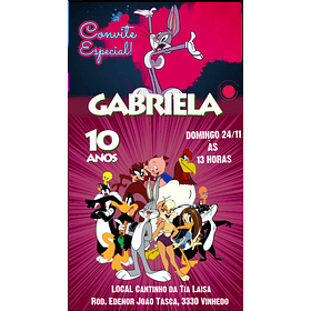  Convite Digital com Vídeo – Looney Tunes O3