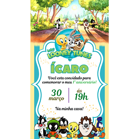 Convite Digital com Vídeo – Looney Tunes O5