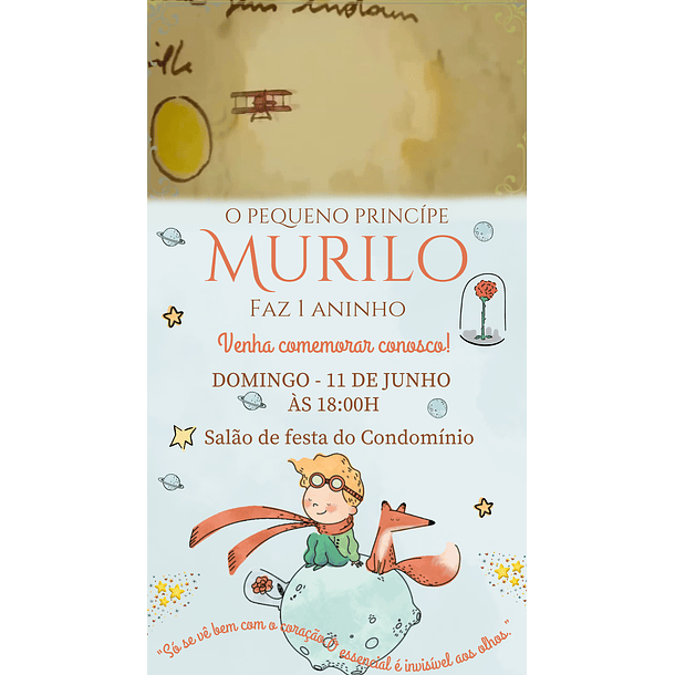  Convite Digital com Vídeo Pequeno Principe