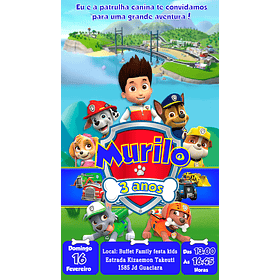  Convite Digital com Vídeo - PATRULHA CANINA AZUL 1