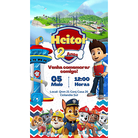  Convite Digital com Vídeo - Patrulha Canina 02