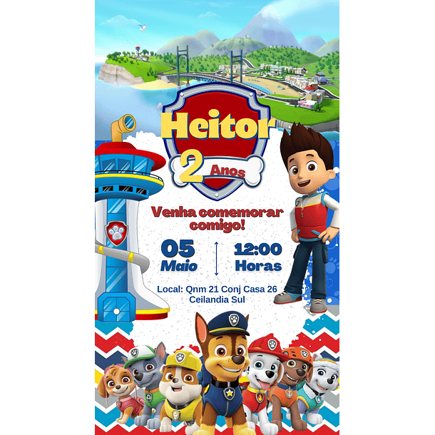  Convite Digital com Vídeo - Patrulha Canina 02