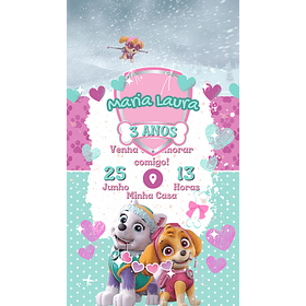  Convite Digital com Vídeo - Patrulha Canina Menina 04