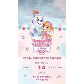  Convite Digital com Vídeo - Patrulha Canina Menina 05