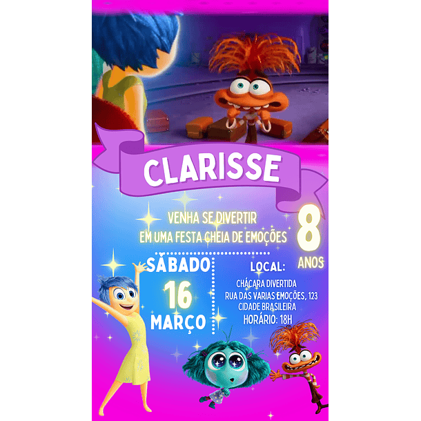  Convite Digital com Vídeo -  divertidamente 03