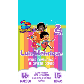  Convite Digital com Vídeo -  3 Palavrinhas 