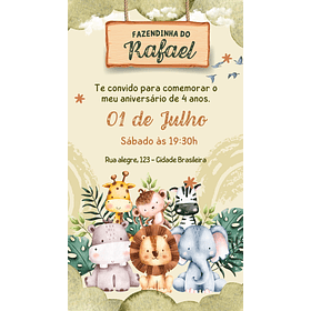 Convite Digital Safari Menino 4