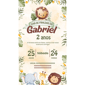 Convite Digital Safari Menino 6