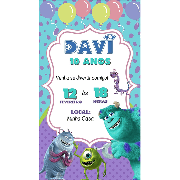 Convite Digital Monstro Sá
