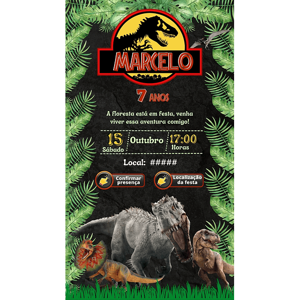 Convite Digital Jurassic park