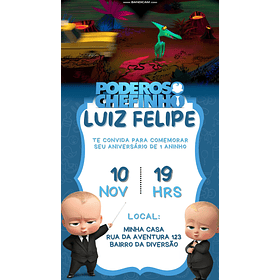  Convite Digital com Vídeo O Poderoso Chefinho 