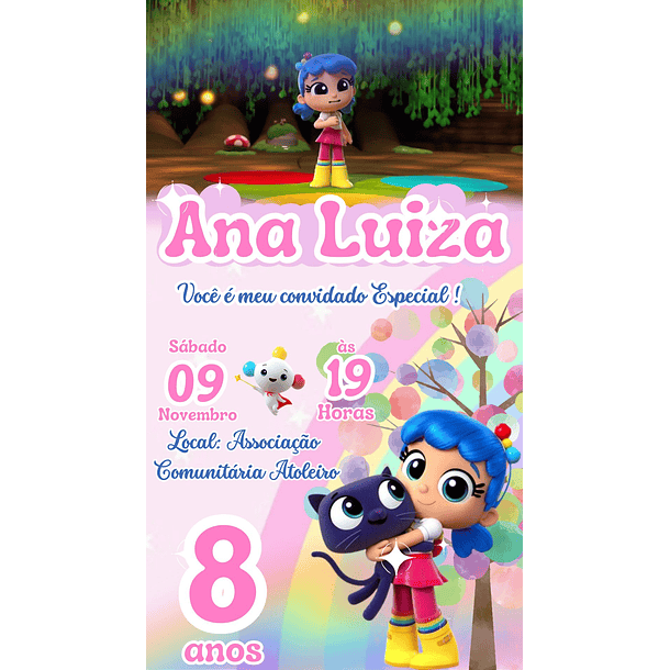   Convite Digital com Vídeo  Vera e o Reino do Arco Íris 