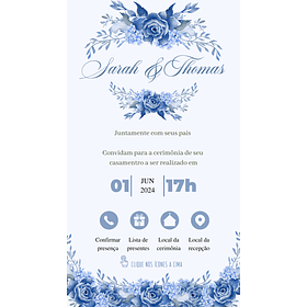 Convite Digital Interativo Casamento Com Botões Direcionais 