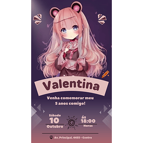 Convite Digital Personalizado e Interativo Kurumi  