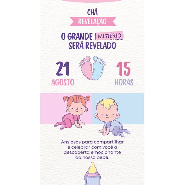 Convites Digitais Chá Revelação 11