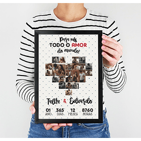 Arte Quadro Presente Ano De Namoro Casamento Digital 1