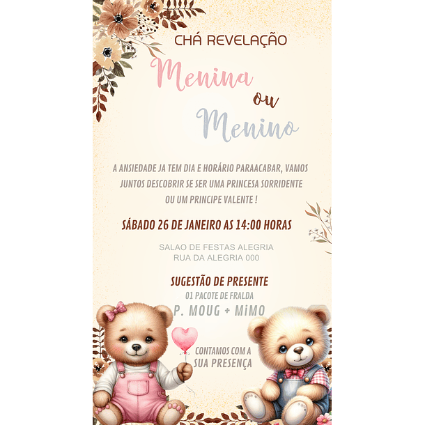 Convites Digitais Chá Revelação 12 4