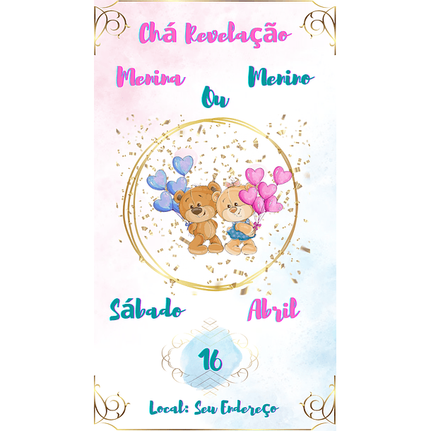 Convites Digitais Chá Revelação 12 6