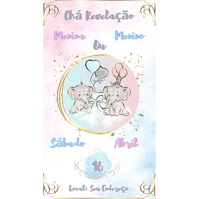 Convites Digitais Chá Revelação 17