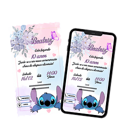 Convite Digital Personalizado e Interativo Lilo e Stitch  