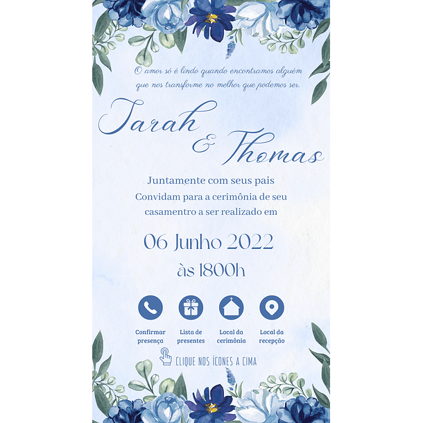 Convite Digital Interativo Casamento Com Botões Direcionais  33