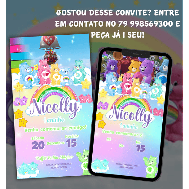 🎉 Convite em Vídeo - Tema Ursinhos Carinhosos 🎉