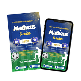 Convite Digital Interativo Futebol