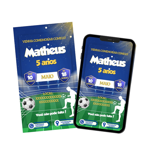 Convite Digital Interativo Futebol