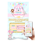 Convite Interativo O Circo Menina Ou Menino   Rosa-claro 1