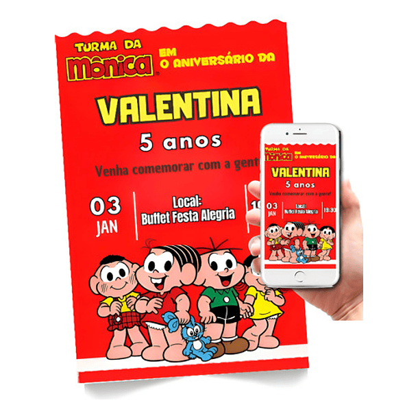 Convite Digital Turma Da Mônica   N/a 2