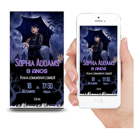 Convite Digital | Wandinha | Circus | Aniversário | Modelos Cor 01