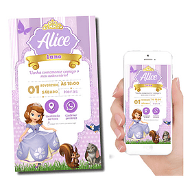 Convite Interativo A Princesa Sofia   Lilás