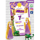 Convite Digital Musical Rapunzel  Colorido 4