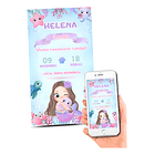 Convite Digital Sereia Baby Fundo Do Mar  Lilás 2