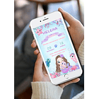 Convite Digital Sereia Baby Fundo Do Mar  Lilás 4