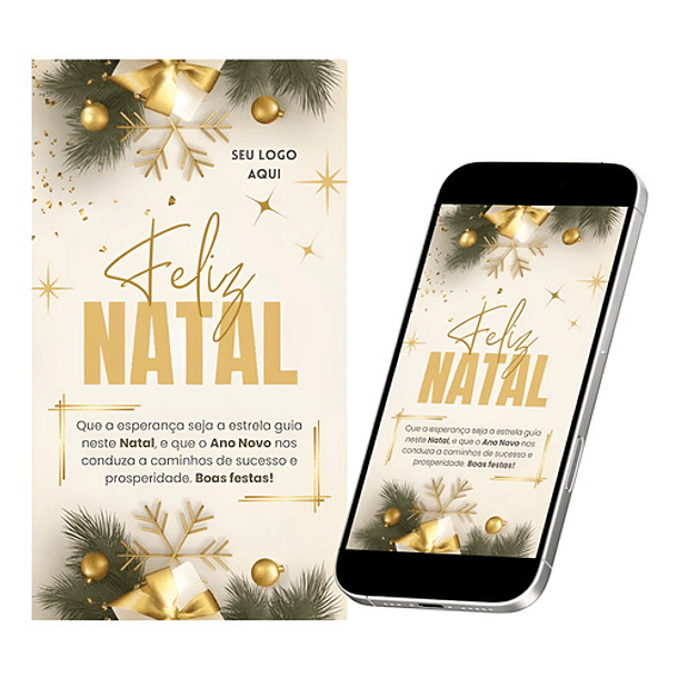 Cartão De Natal Personalizado Digital Com Logo E Rede Social 1