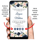 Convite De Casamen Digital Interativo Floral Azul 5