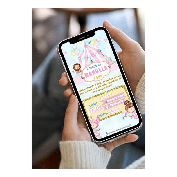 Convite Interativo O Circo Menina Ou Menino   Rosa-claro 4
