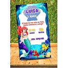 Convite Digital Aniversário A Pequena Sereia   Verde 3