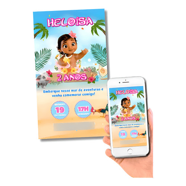 Convite Moana Baby Gifs S E Música  Moana Baby 1