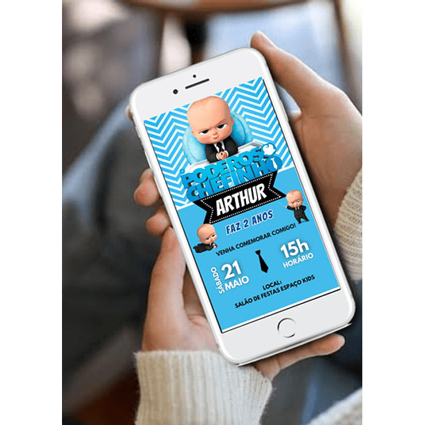 Convite Digital Poderoso Chefinho  Azul-claro 4