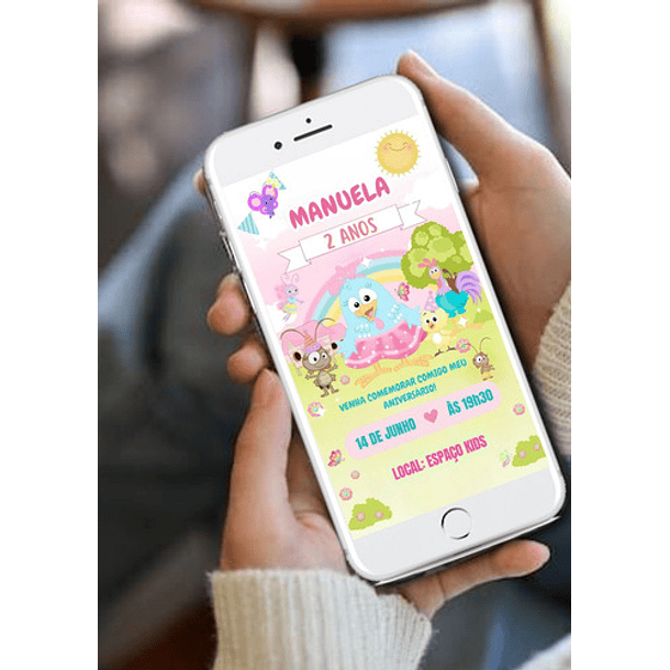Convite Digital Galinha Pintadinha Com Música  Rosa-claro 4